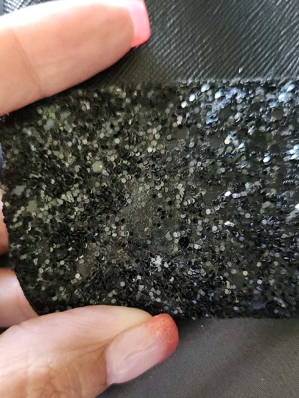 kate spade New York Black Glitter Zip Pouch